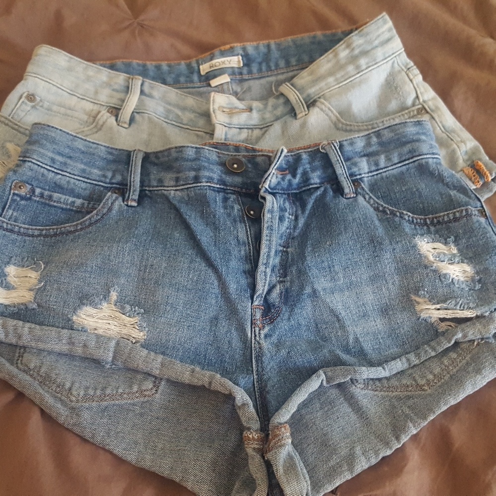 Roxy jean shorts cut offs